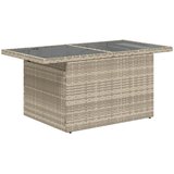  Vrtni stol sa staklenom pločom sivi 100x55x73 cm od poliratana | shoptok.hr