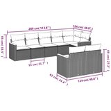  8-dijelni set vrtnih sofa od poliratana s jastucima crni | shoptok.hr