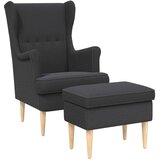  Fotelja s footstoolom 2 kom. Tamnosiva Bouclé | shoptok.hr