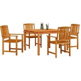  Vrtni set za objed 5 kom. Smeđa Čvrsto drvo akacije 85 x 85 x 75 cm | Shoptok.si
