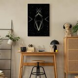  Slika - Symmetry of Shapes (1-part) - Graphic Motif in Black Shade 60x90 Akustična | shoptok.hr