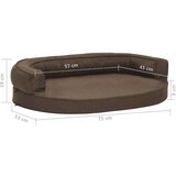 vidaXL ergonomski madrac za pse 75 x 53 cm izgled platna smeđi | shoptok.hr
