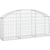 vidaXL Obokana gabionska košara 150x30x60/80 cm pocinkano železo, (20758568) | Shoptok.si