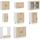  8-dijelni set kuhinjskih ormarića Kalmar konstruiranog drva Smeđa | Shoptok.si