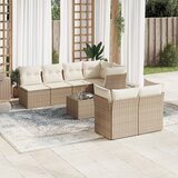 Maison Chic Seti vrtnega pohištva - Vrtna garnitura - Vrtni pohištvo set 8-delna z blazinami bež poli ratan, (21800252) | Shoptok.si
