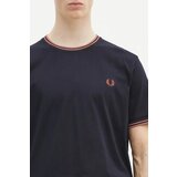 Fred Perry Pamučna majica za muškarce, boja: tamno plava, bez uzorka, M1588.Y31 | shoptok.hr