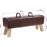  Klupa Tamno smeđa 110 x 30 x 45 cm Prava koža | shoptok.hr