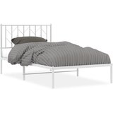  The Living Store Kovinski posteljni okvir z vzglavjem bel 100x190 cm - Posteljni Okvir, (21526823) | Shoptok.si