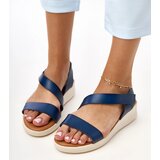 Gemre Navy blue wedge sandals Verkado | Shoptok.si