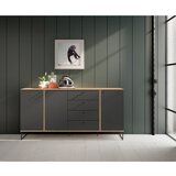 XORA komoda, antracit, barve hrasta | Shoptok.si