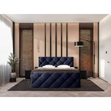 CARRYHOME POSTELJA Z VZMETNICO 200 cm x 200 cm , tekstil temno modra | Shoptok.si