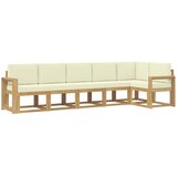 vidaXL Zunanja garnitura za sedenje 6 pcs Bela in krem Poliester, (5000281060) | Shoptok.si