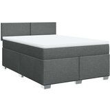 vidaXL Box spring postelja z vzmetnico temno siva 160x200 cm blago | Shoptok.si