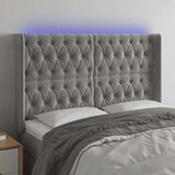  Uzglavlje svjetlosivo 163 x 16 x 118/128 cm baršunasto Cijene