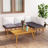 Maison Chic Seti vrtnega pohištva - Vrtna garnitura - Vrtni pohištvo set 5-delna z blazinami trden akacijev les, (21813795) | Shoptok.si