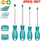 Total 4-delni set izvijačev, CRV/ SL5.5X100mm/SL6.5X150mm/ PH1X100mm/ PH2X150mm (THT250604) | Shoptok.si