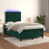  box spring s madracem LED tamnozeleni 120x200 cm baršun | shoptok.hr