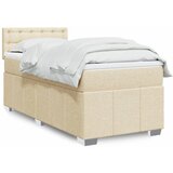  Krevet s oprugama i madracem krem 100 x 200 cm od tkanine | shoptok.hr