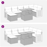  Vrtna garnitura - 8-dijelni set vrtnih sofa od poliratana s jastucima sivi bagrem - Crna sa spremištem 1 | shoptok.hr