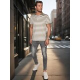 DStreet Koszulka męska polo w paski zielona | Shoptok.si