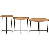 Furnova Komplet klubskih mizic 3 kosi trden mangov les, (21915396) | Shoptok.si
