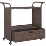 Barska kolica s ladicom smeđa 100 x 45 x 97 cm od poliratana | Eponuda.com