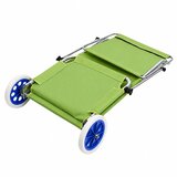  Sklopiva ležaljka za plažu s kotačima i sjenicom - zelena | Shoptok.si