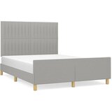  The Living Store Posteljni okvir z vzglavjem svetlo siv 140x190 cm blago - Posteljni Okvir Z Vzglavjem, (21444468) | Shoptok.si
