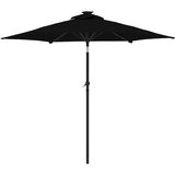  Vrtni suncobran s čeličnom šipkom LED crni 225 x 225 x 212 cm | shoptok.hr