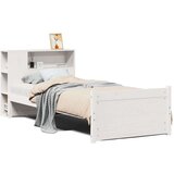 vidaXL Krevet s regalom za knjige bez madraca bijeli 90x190cm borovina | shoptok.hr