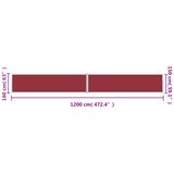  Uvlačiva bočna tenda crvena 160 x 1200 cm | shoptok.hr