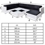 Poli 8-dijelna vrtna garnitura od poliratana s jastucima crna | shoptok.hr