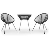  3-dijelni vanjski blagovaonski set od PVC ratana crni | shoptok.hr