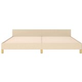  Posteljni okvir z vzglavjem krem 200x200 cm blago, (20907261) | Shoptok.si