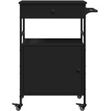  Kuhinjska kolica crna 56 x 43 x 89,5 cm od konstruiranog drva | shoptok.hr