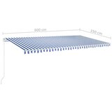  Tenda na ručno uvlačenje 600 x 350 cm plavo-bijela | shoptok.hr