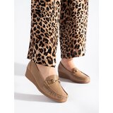 Shelvt Beige women's loafers with buckle Cijene