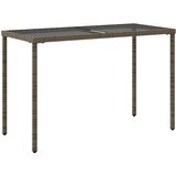  Vrtni stol sa staklenom pločom sivi 115x54x74 cm od poliratana | shoptok.hr