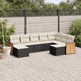vidaXL 9-dijelni set vrtnih sofa s jastucima crni od poliratana | shoptok.hr