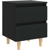  Nočna omarica z nogami iz borovine črna 40x35x50 cm, (20624323) | Shoptok.si