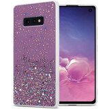 Cadorabo Ohišje, združljiv s Samsungom v vijolični barvi z bleščicami - zaščitni pokrov iz fleksibilnega silikona TPU s penečimi bleščicami, (20571404) | Shoptok.si