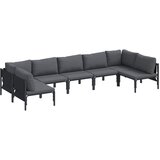 vidaXL Vrtna sedežna garnitura z blazino 7 pcs Črna Jeklo, (5000144076) | Shoptok.si