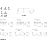 Makamii turkizna raztegljiva/s prostorom za shranjevanje kotna sedežna garnitura (desni kot) kalena – | Shoptok.si