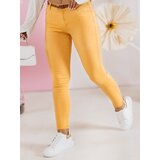 DStreet Spodnie damskie jeansowe CLARET z paskiem w zestawie żółte | Shoptok.si