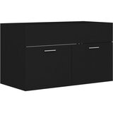 Ormarić za umivaonik crni 80 x 38,5 x 46 cm konstruirano drvo | shoptok.hr