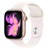 Apple watch S11 gps 46mm rose gold aluminium case with light blush sport band - m/l (mev74rk/a) Cene