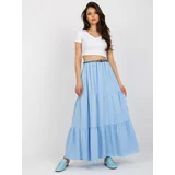 Fashion Hunters Light blue flared skirt with frill