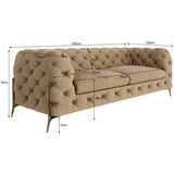 Ropez Svetlo rjava žametna sedežna garnitura 225 cm Chelsea Bis – | Shoptok.si