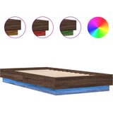  Okvir kreveta s LED svjetlima boja smeđeg hrasta 90 x 190 cm | Eponuda.com