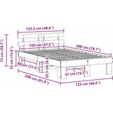  Krevetna konstrukcija Prirodna 120 x 200 cm Čvrsto borovo drvo | shoptok.hr